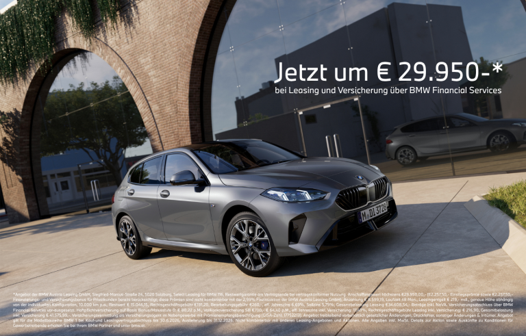 BMW 1er Vorderansicht mit Aktionspreis